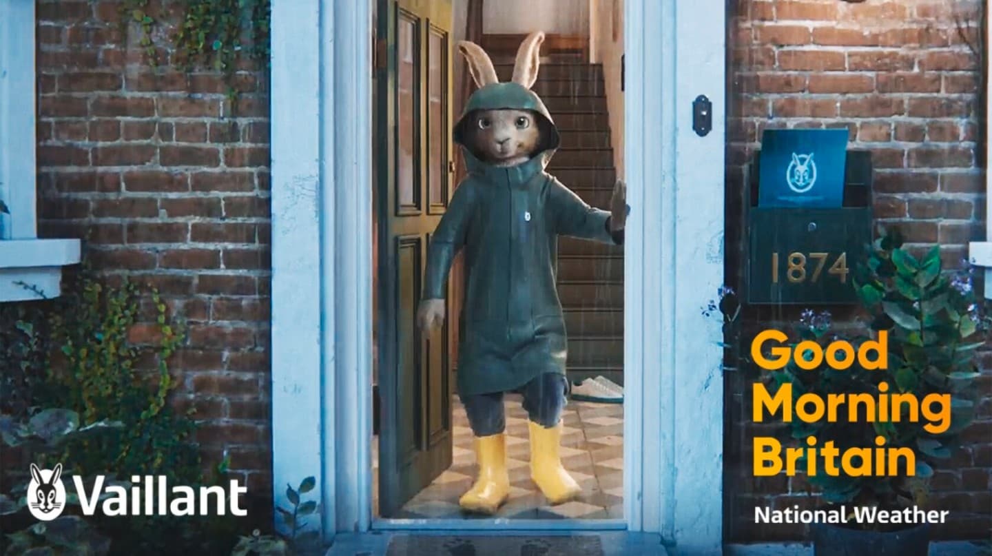 Good Morning Britain advert with the Vaillant Hare