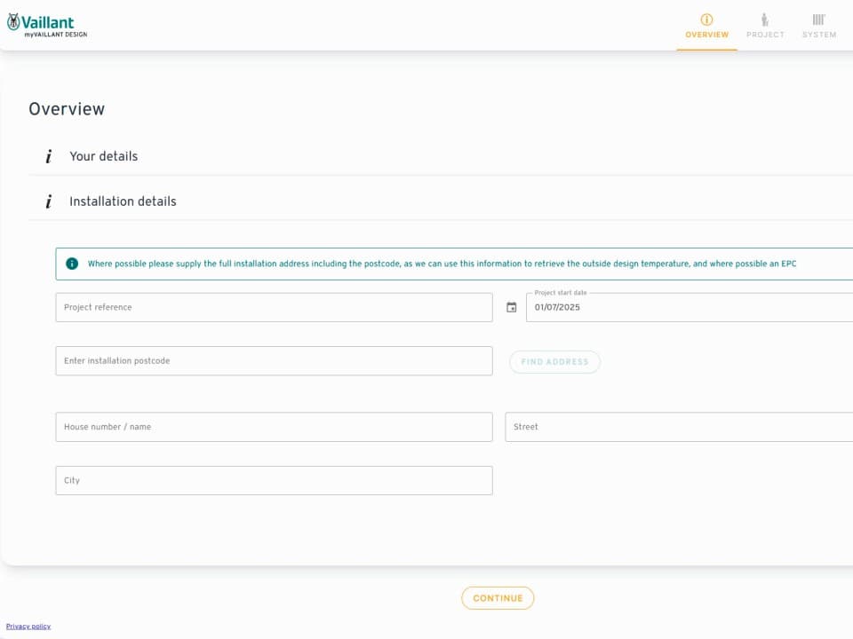 myVAILLANT design screenshot