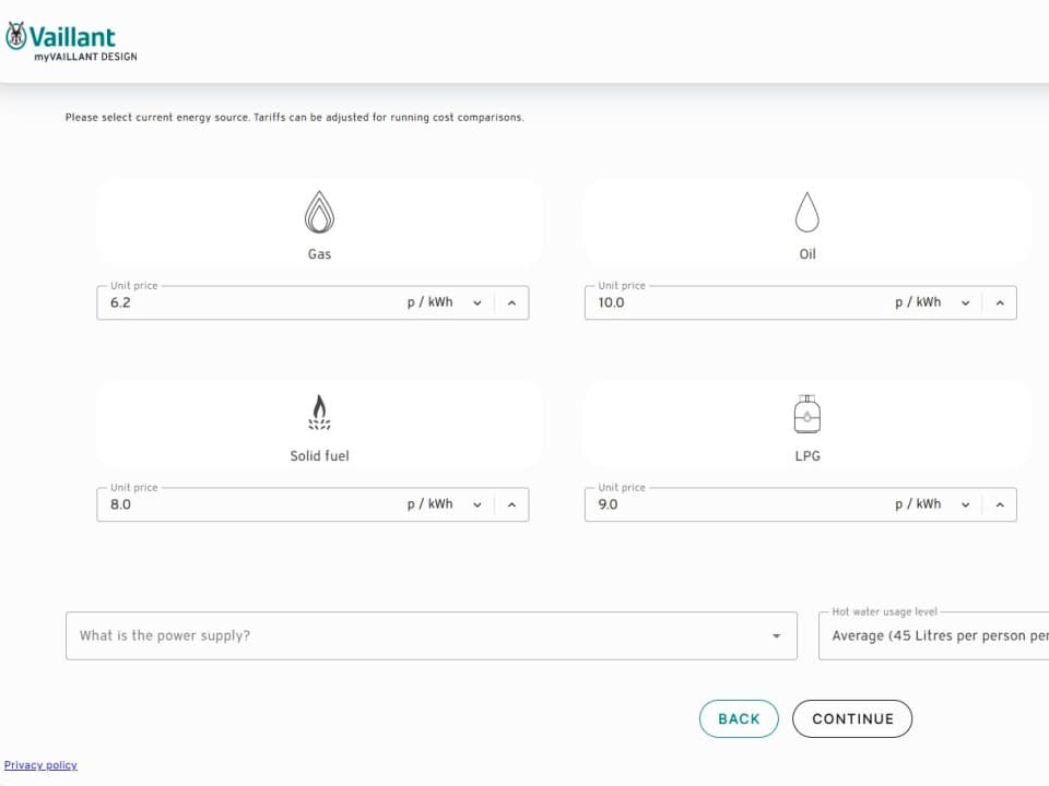 myVAILLANT design screenshot