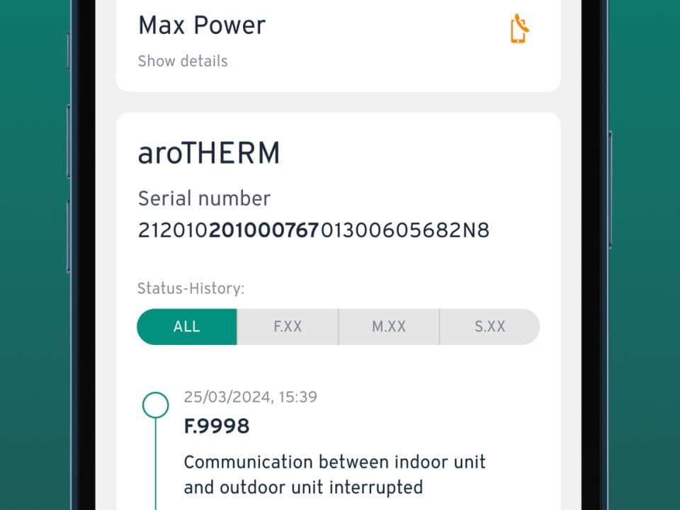 Status and fault history in customer detail view