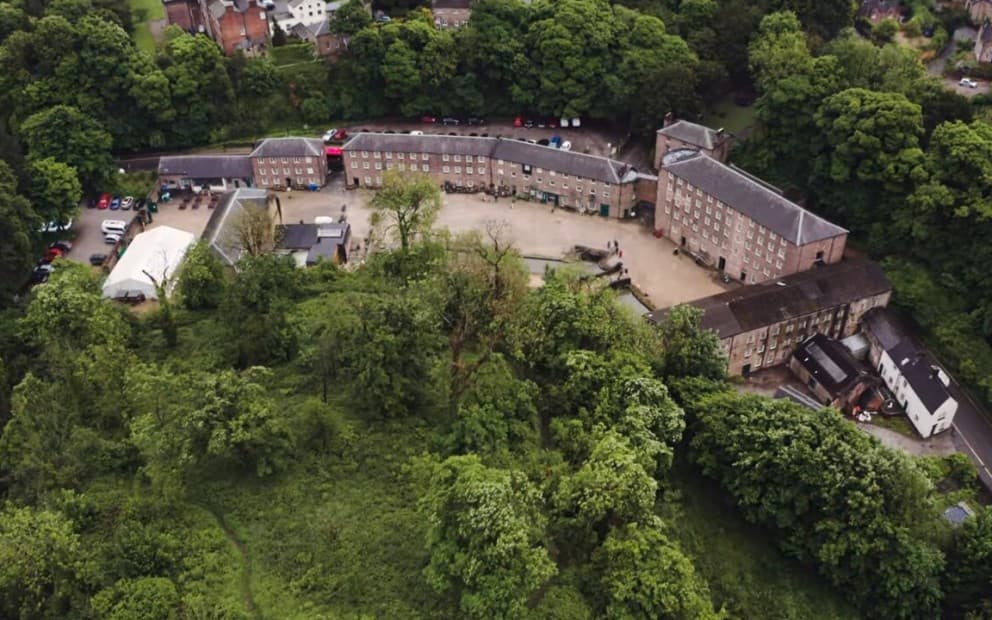 Arial view of Cromford Mills