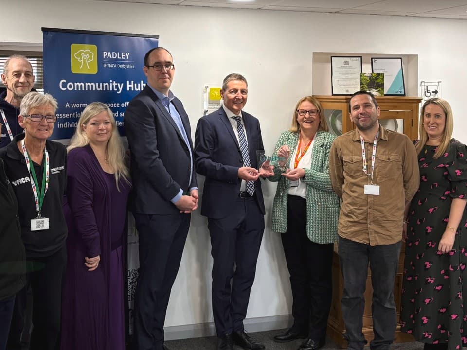 Group of people standing in a line from Vaillant and YMCA Derbyshire